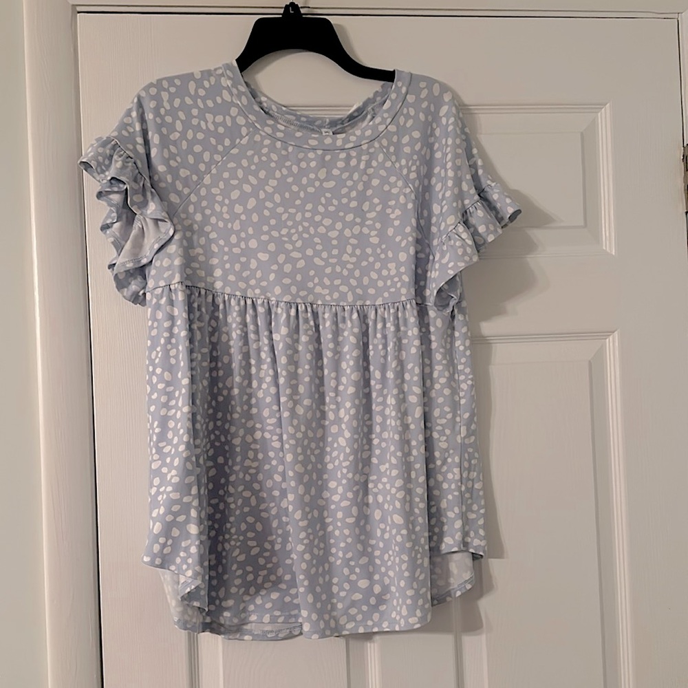 Light blue and white shirt